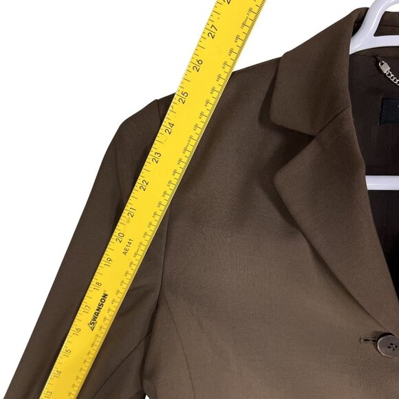 Talbots Womens 6 Chocolate Brown 87% Wool 3 Button Tailored Blazer Career Jacket - Picture 11 of 14